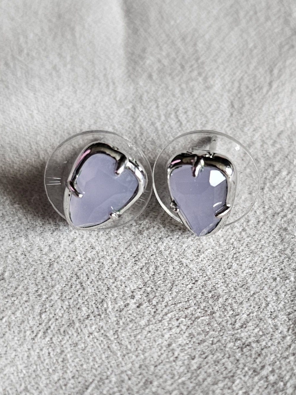 Kendra Scott Silver Geometric Stud Earrings - Lavender Lilac